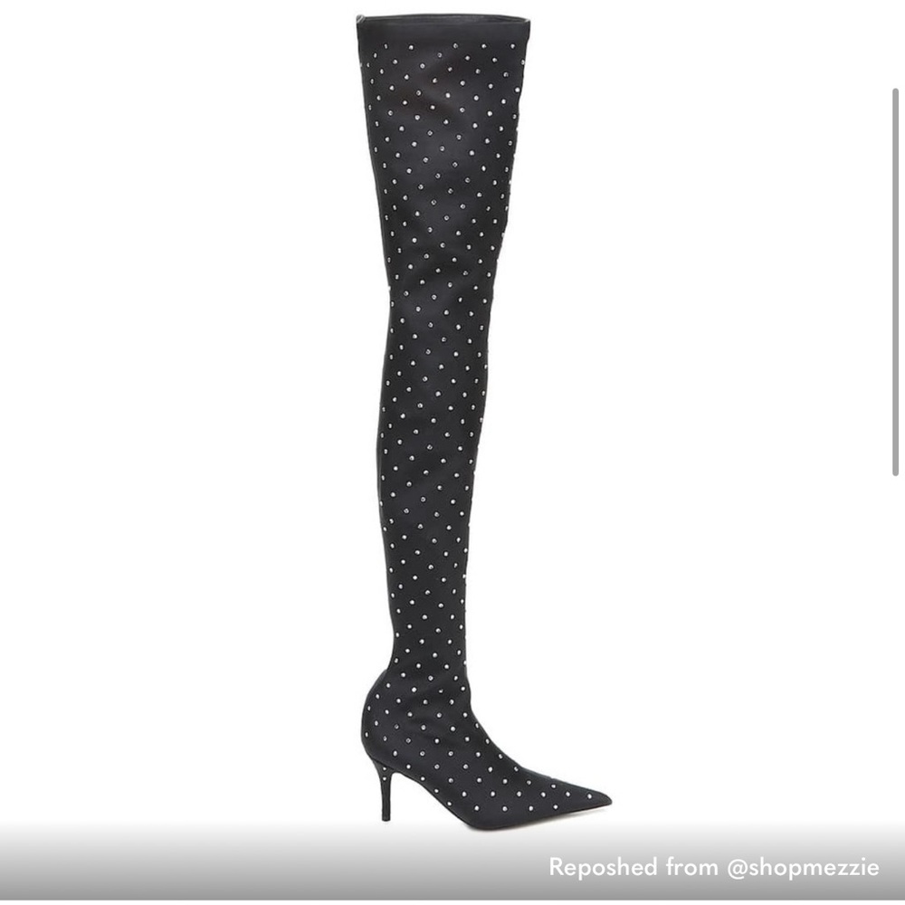 Balenciaga Crystal “Knife” Thigh High Boots - Picture 8 of 8